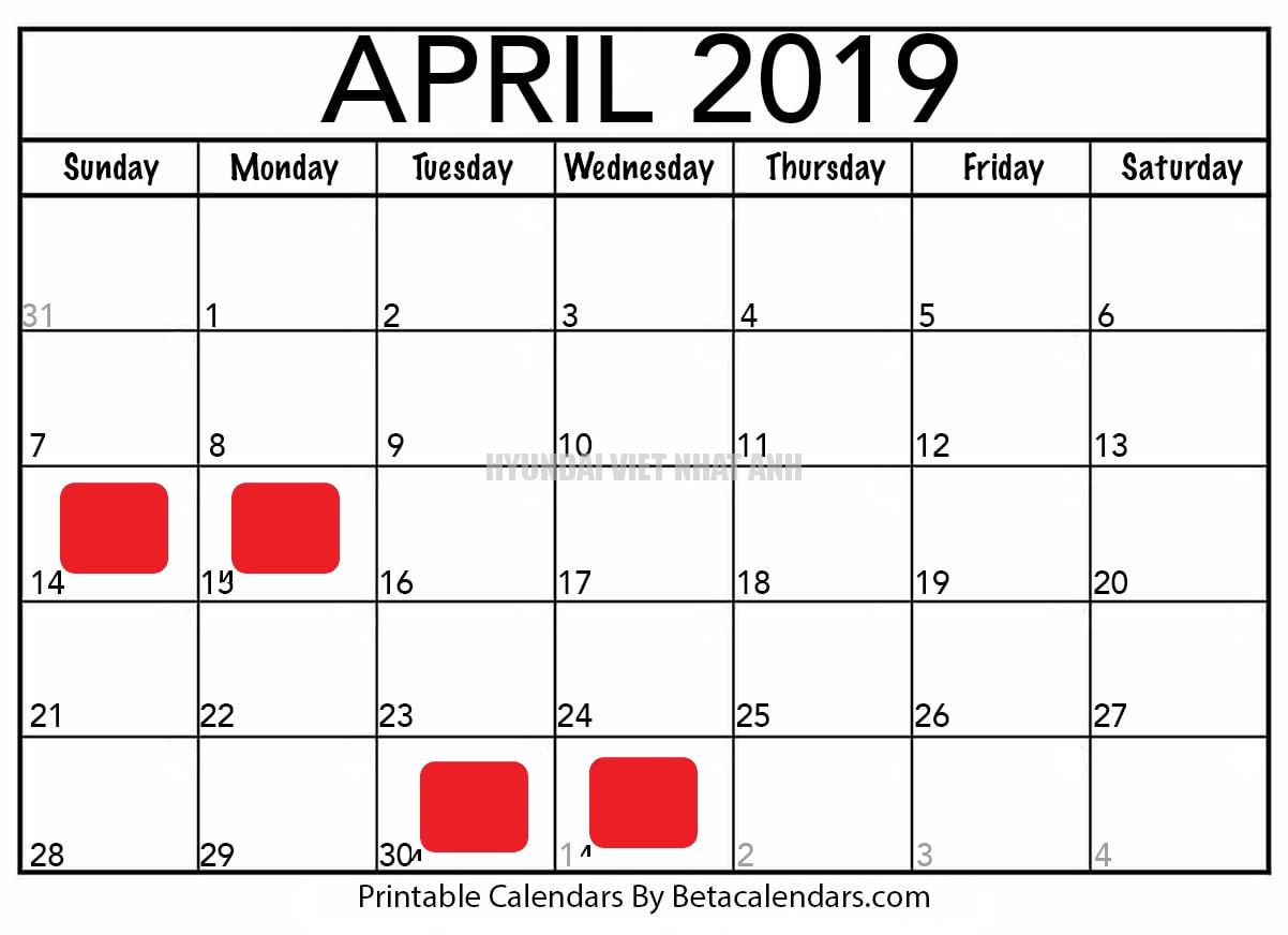 April-2019-Calendar-Printable