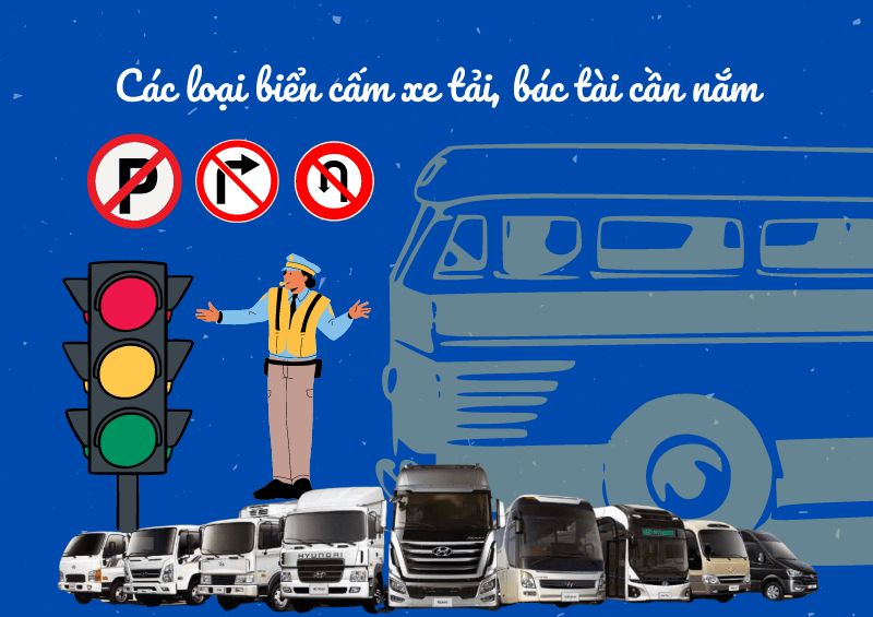 Các loại biển cấm xe tải, bác tài cần nắm, Hyundai Việt Nhật Anh