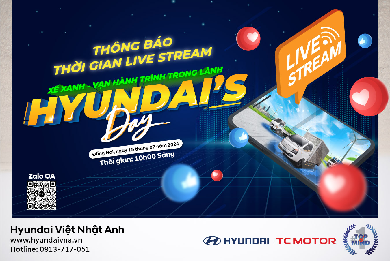 Chương trình Hyundai's Day Tháng 07 tại Hyundai Việt Nhật Anh