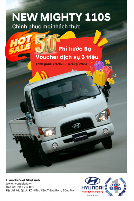 Chương trình khuyến mãi xe tải Hyundai Tháng 08.2024