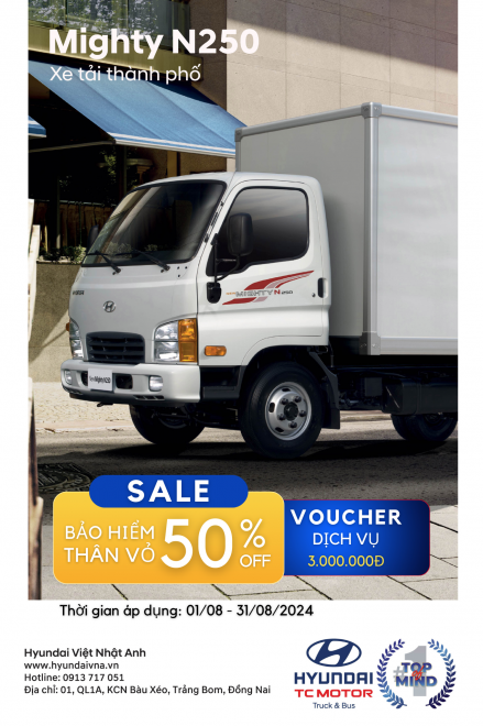 Chương trình khuyến mãi xe tải Hyundai Tháng 08.2024