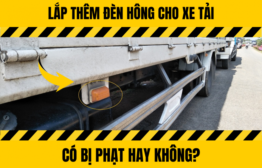 Lắp thêm đèn hông cho xe tải có bị phạt hay không?