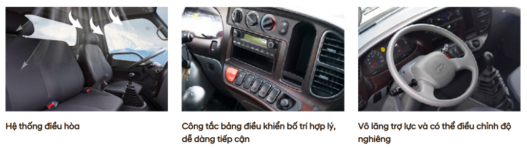 Nội thất xe tải 3,5 tấn Hyundai N650L