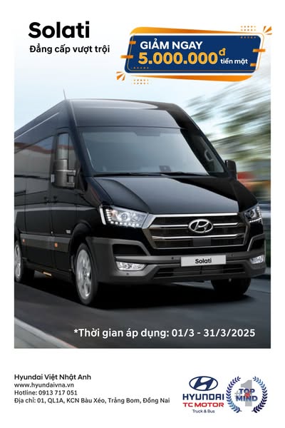 Chương trình khuyến mãi tháng 3 của Hyundai Việt Nhật Anh xe Solati