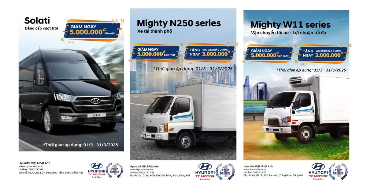 Chương trình khuyến mãi tháng 3 của Hyundai Việt Nhật Anh