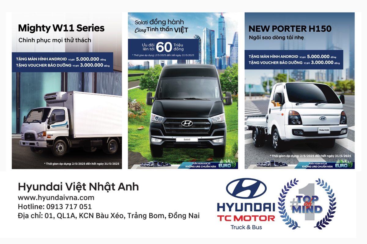 Chương trình khuyến mãi tháng 5 Hyundai Việt Nhật Anh