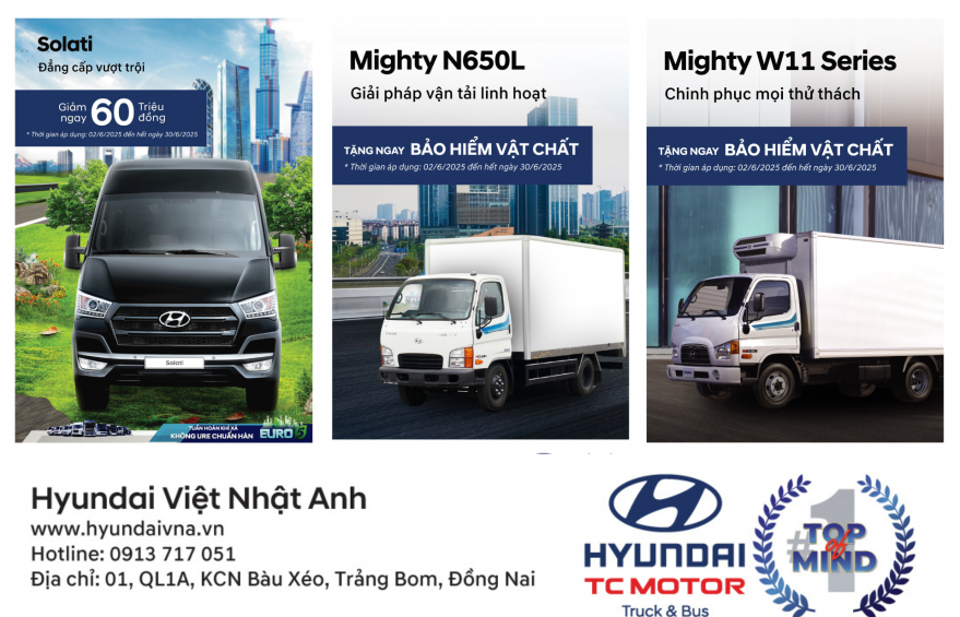 Chương trình khuyến mãi tháng 6 Hyundai Việt Nhật Anh