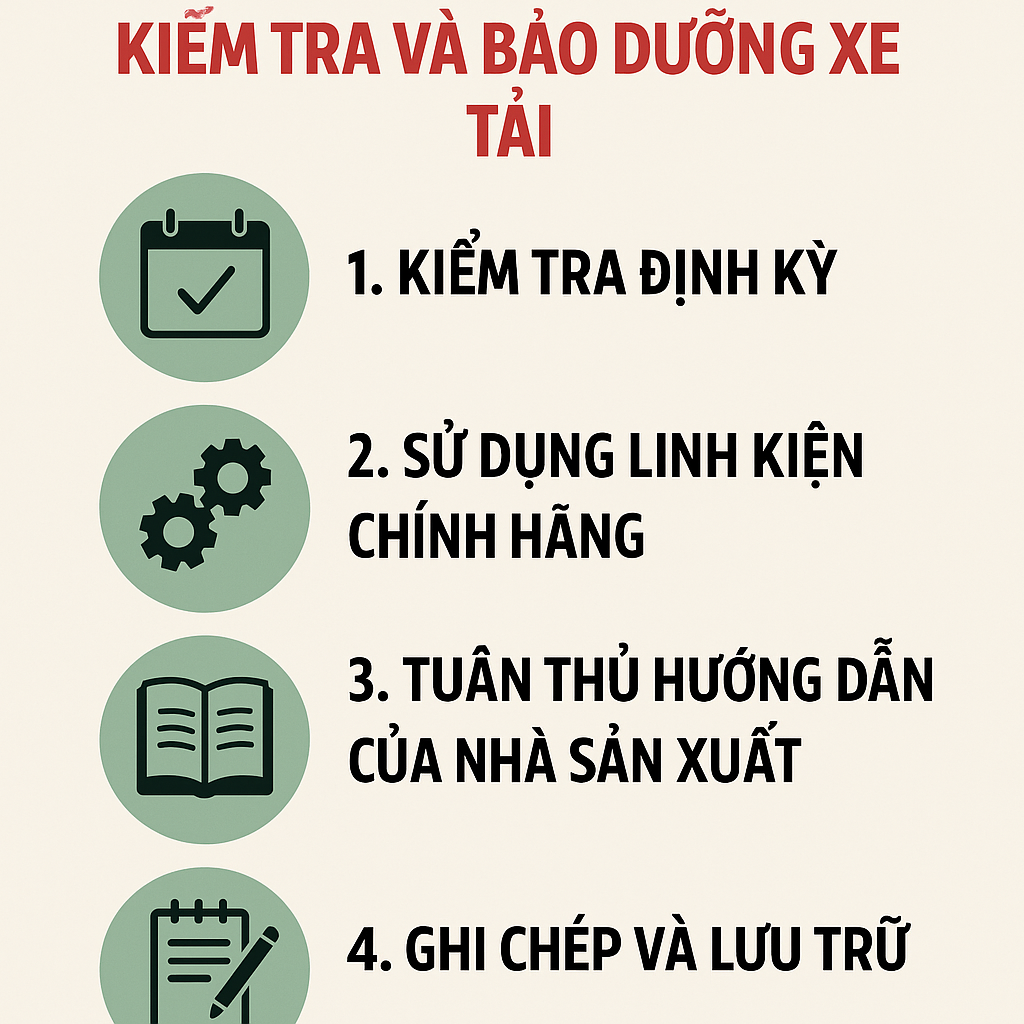 Những lưu ý cần thiết khi kiểm tra và bảo dưỡng xe tải