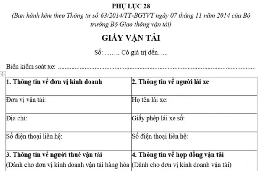 giấy tờ cần thiết khi lái xe tải 4